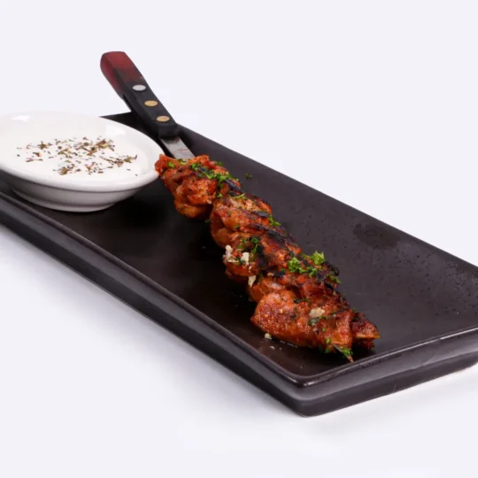 chargrilled skewer chicken served with Tzatziki